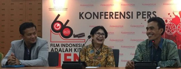 Ketua Penyelenggara HFN 2016 Niniek L. Karim saat konferensi pers HFN 2016 di Kantor Kemendikbud Jakarta, Jumat (11/3/16).