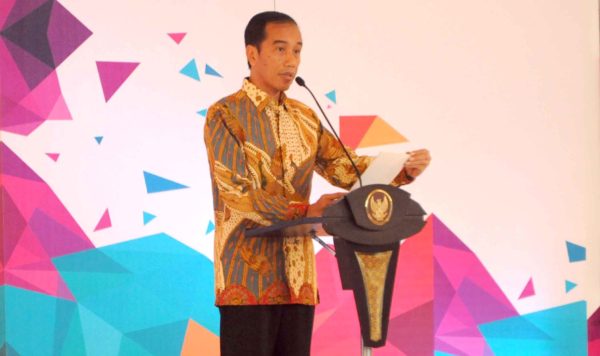 Presiden Jokowi saat membuka Jambore HIPMI PT se-ASEAN, di Telkom University Bandung, Kec Bojongsoang, Kab Bandung, Senin (23/5). by Humas Pemprov Jabar 
