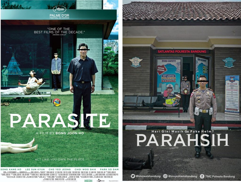 Borong 4 Piala Oscar 2020, Poster Film Parasite Dimanfaatkan Satlantas Polresta Bandung