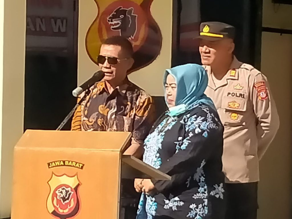 Upacara Purna Bhakti Bripka Wawan Winarsa di Mapolsek Cikancung