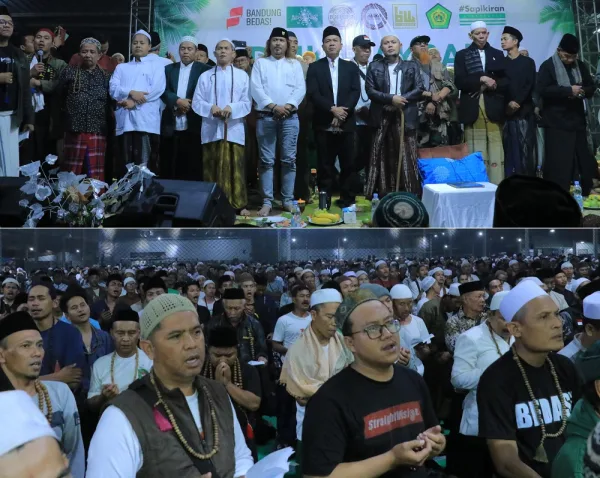 Lebih Dari 10 Ribu Jamaah Padati Dzikir Akbar yang Dihadiri Cabup Dadang Supriatna