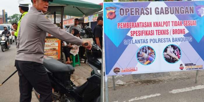 Polresta Bandung Amankan Puluhan Knalpot Brong