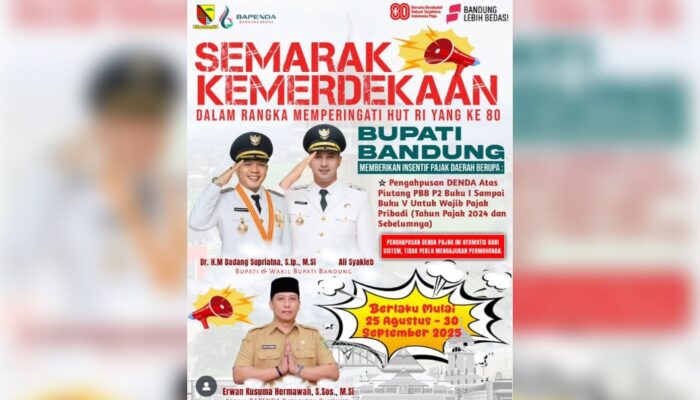 HUT ke-80 RI, Bupati Bandung Beri Insentif Pajak Lagi: Hapus Denda Pajak PBB-P2 Mulai 25 Agustus 2025