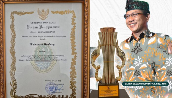 Akhirnya, Kab Bandung Raih Penghargaan Pembangunan Daerah Terbaik 1 Tingkat Jawa Barat