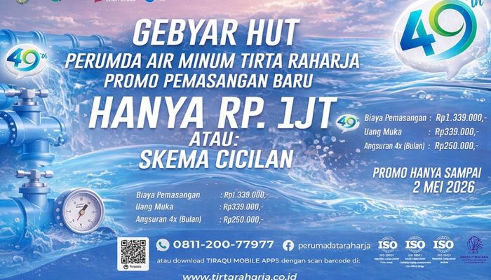 Kado Hari Jadi ke-385 Kabupaten Bandung, Perumda Air Minum Tirta Raharja Hadirkan Promo Sambungan Air Bersih Rp1 Juta