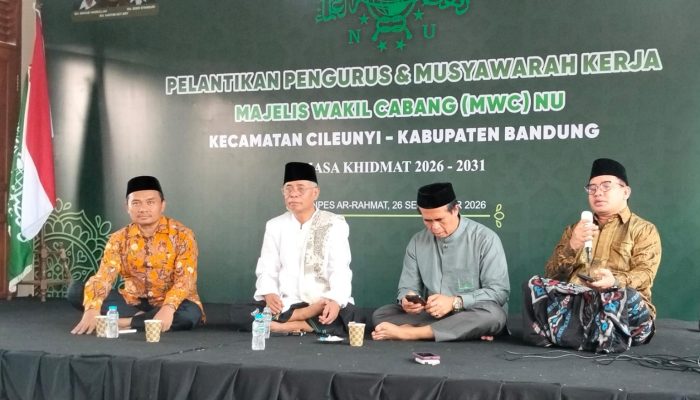 MWC NU Cileunyi Dilantik, Yusuf Ali Tantowi: NU Harus Cerdas, Berdaya, dan Mengakar