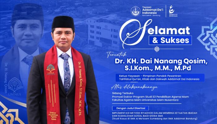 Dai Nanang Raih Gelar Doktor di UNINUS dengan IPK 3,78, Teliti Metode Riyadhoh dalam Pendidikan Islam
